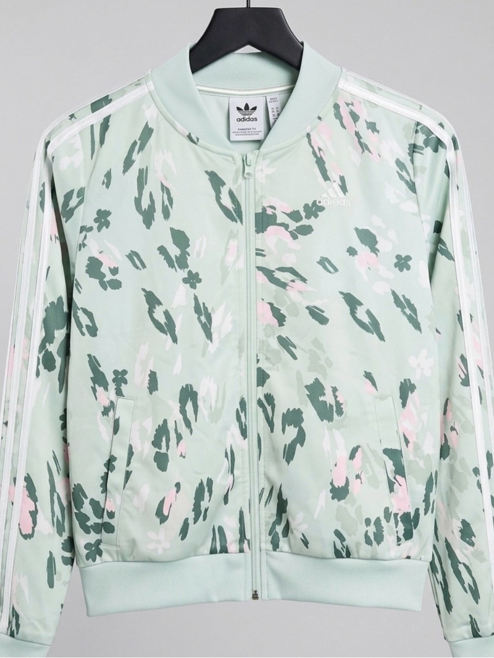 adidas Mint Floral-Print Bomber Jacket